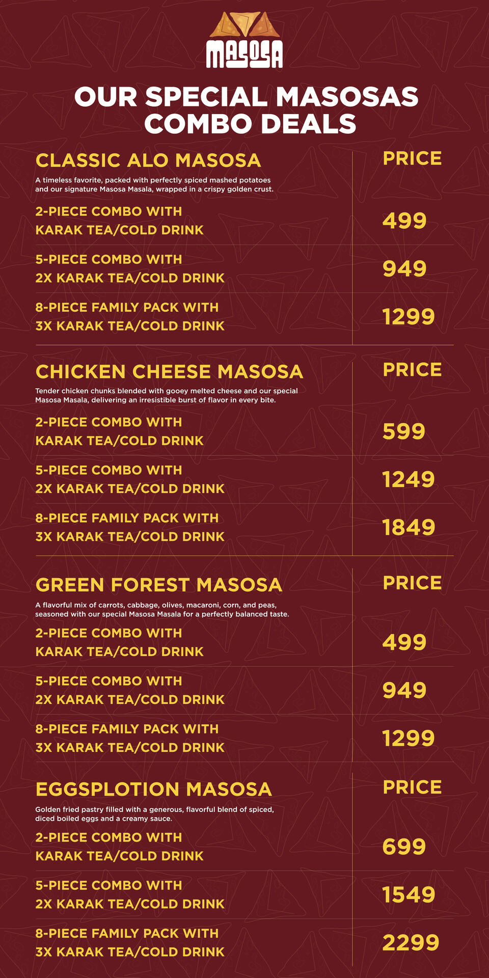 Special Masosas - Menu