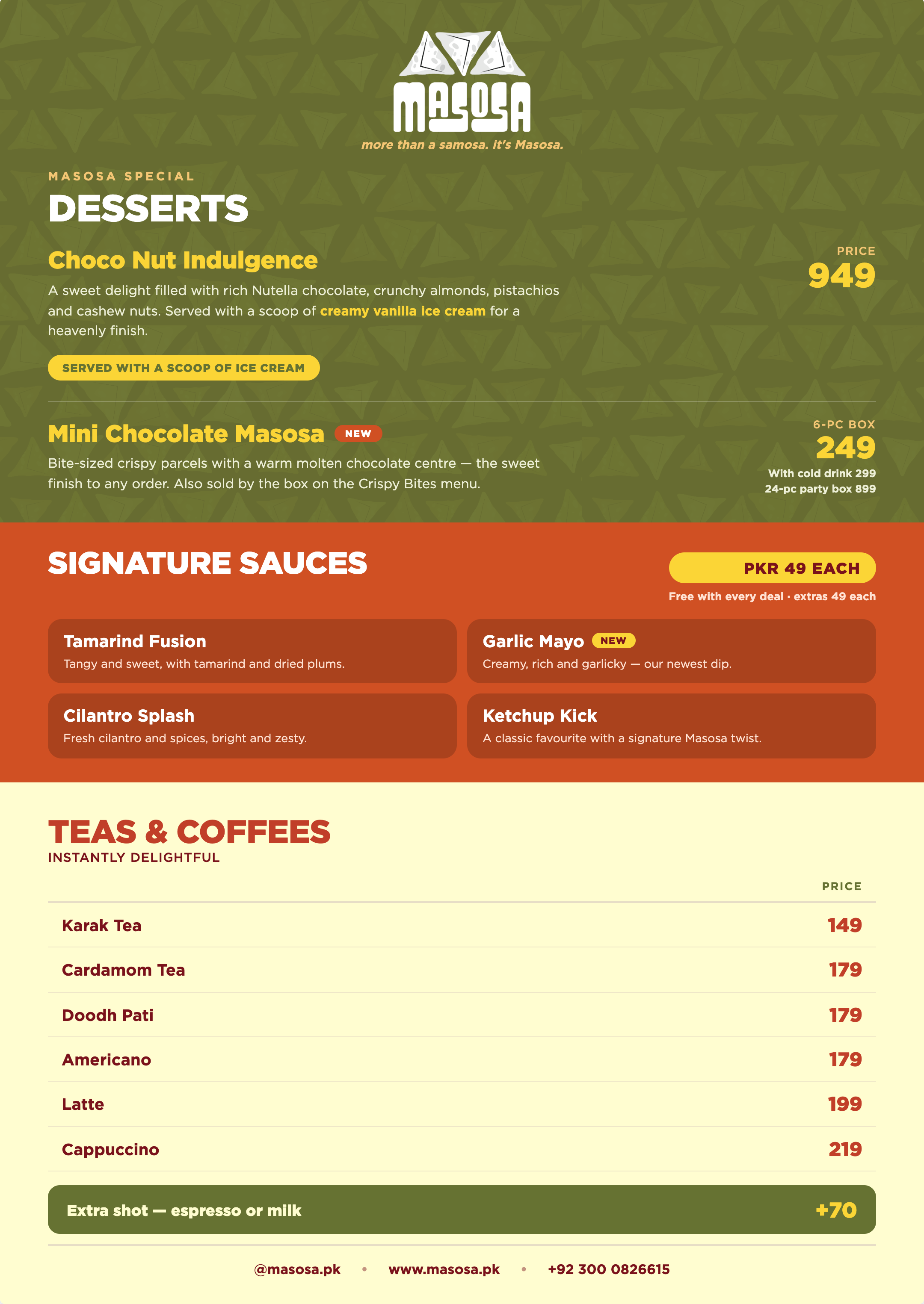 Special Masosas - Menu