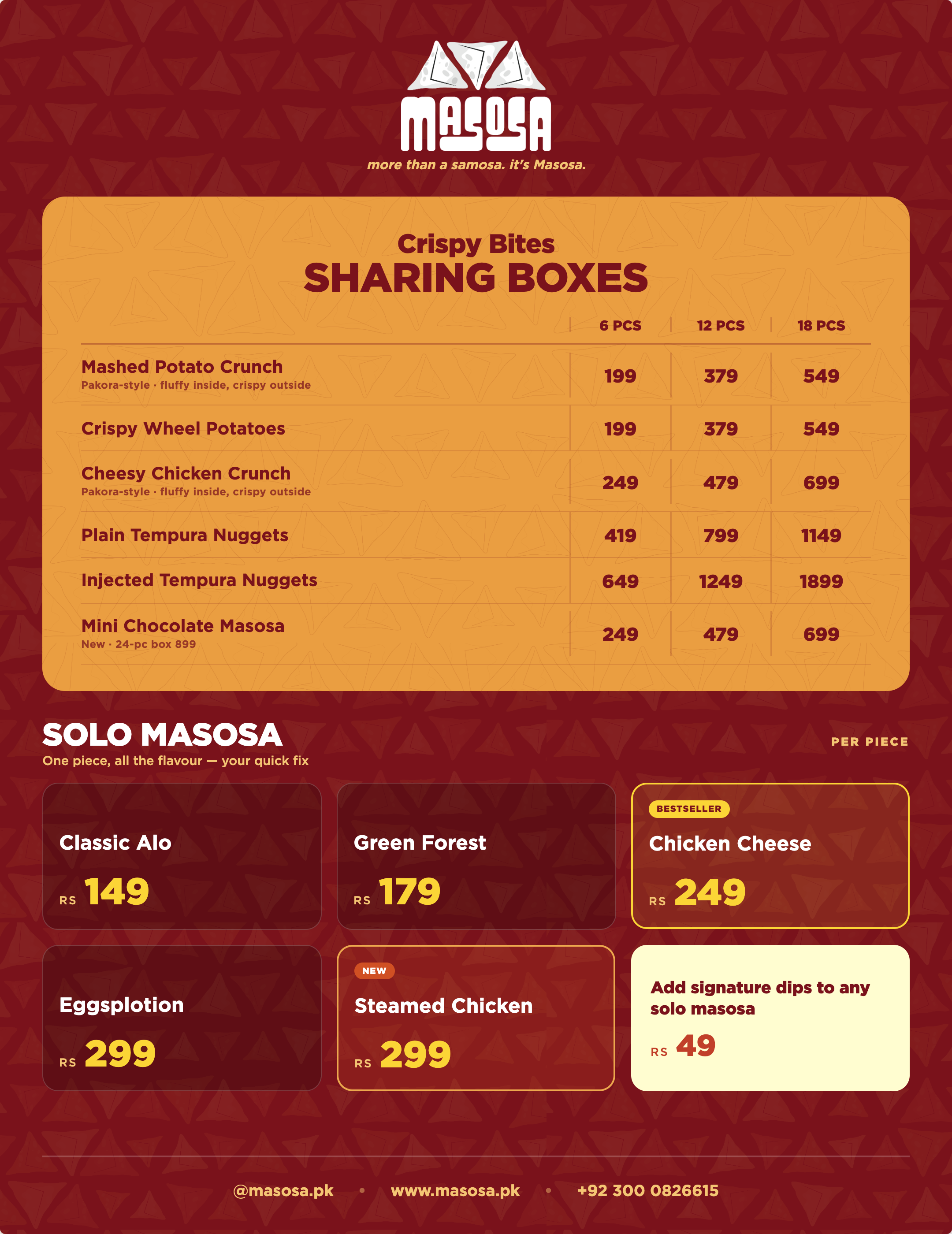 Special Masosas - Menu